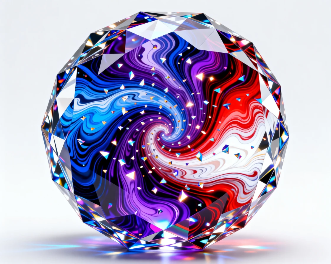 An abstract composition of vivid marbled ink forming a swirling nebula pattern.