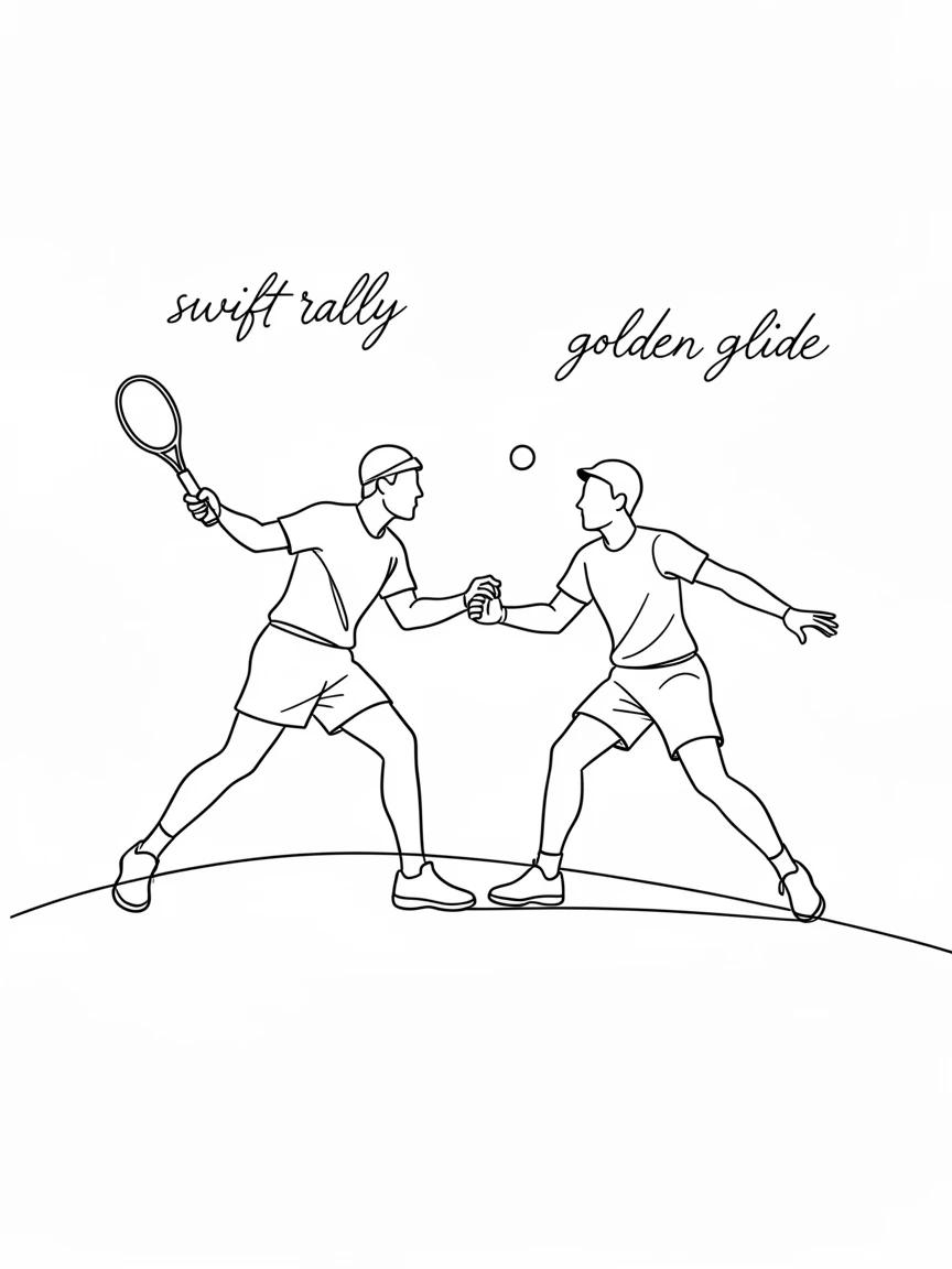 A pair of tennis players mid-rally on a sunlit clay court