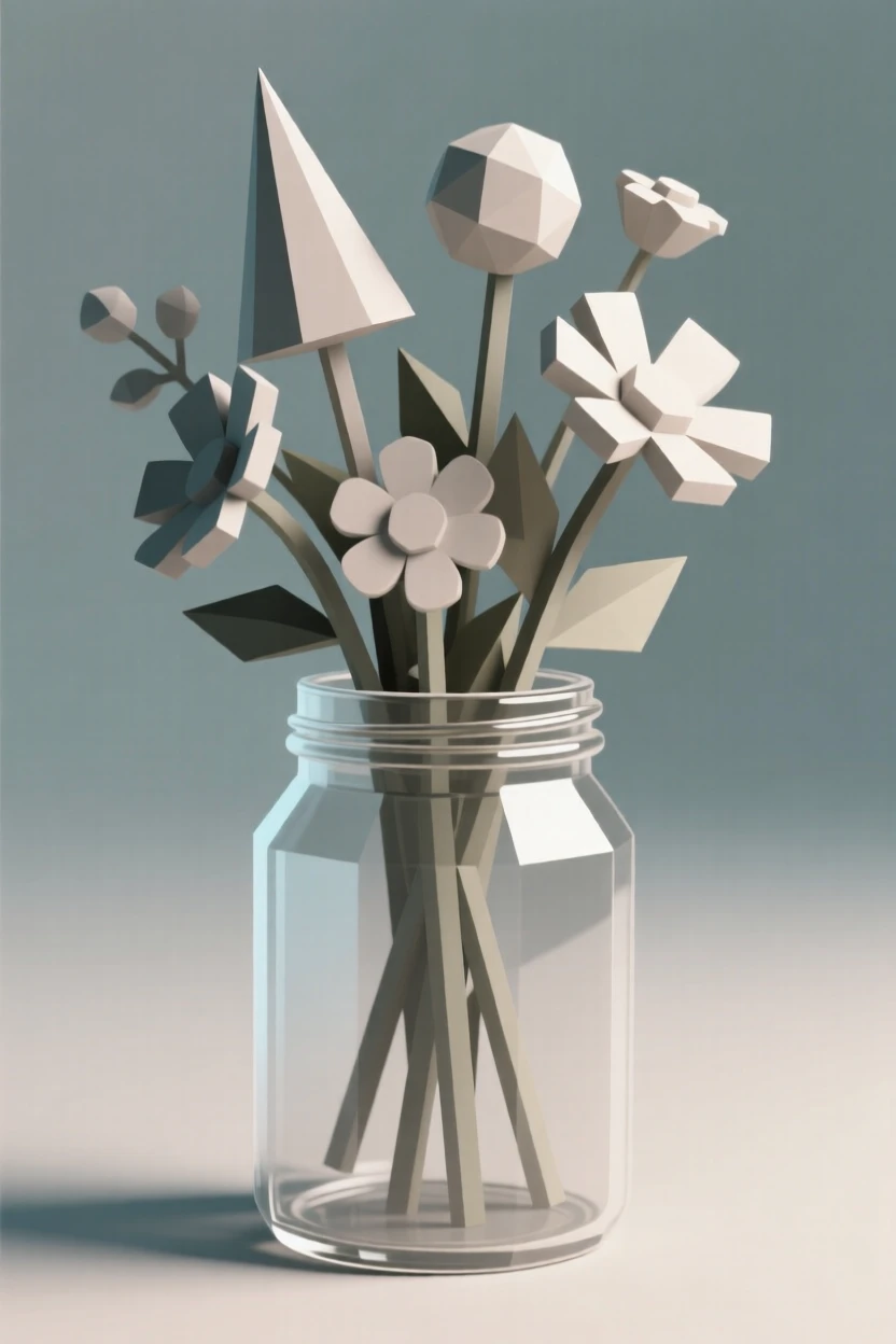 A bouquet of wildflowers in a mason jar, bathed in warm afternoon light. fine textures and material details are clearly visible. A sense of quiet history fills the objects.