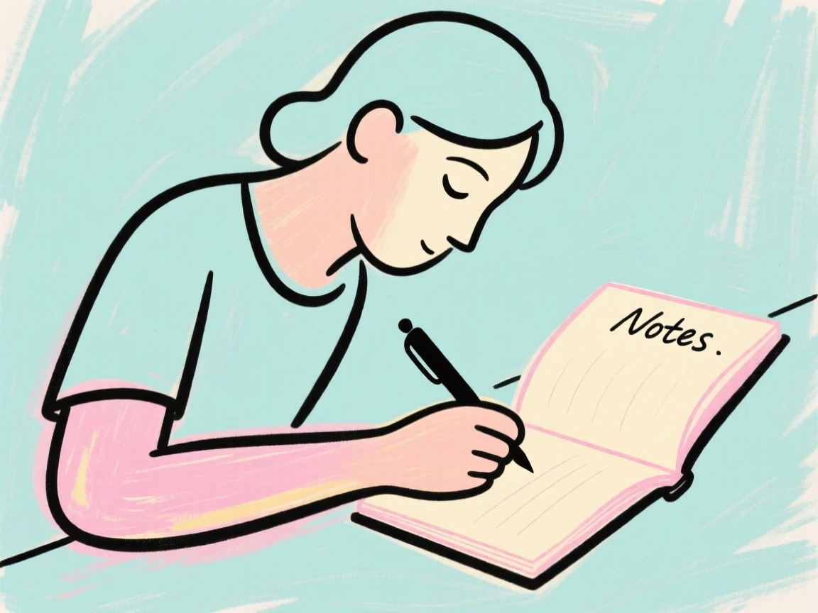 A student writing in a notebook