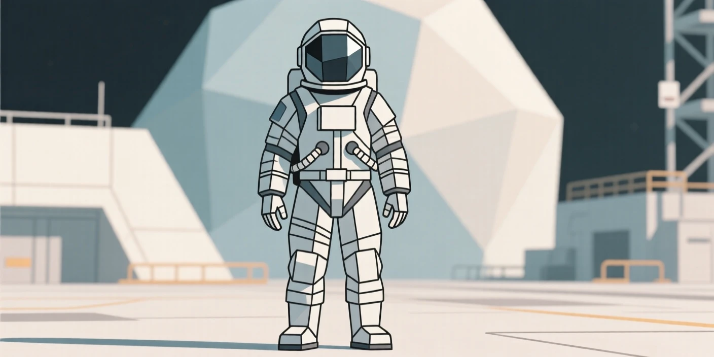 A astronaut suited up before a mission