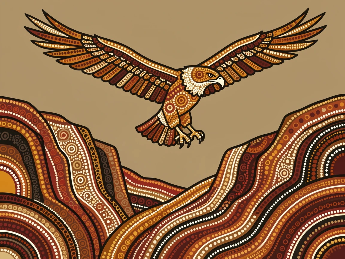 A golden eagle soaring high above rugged cliffs