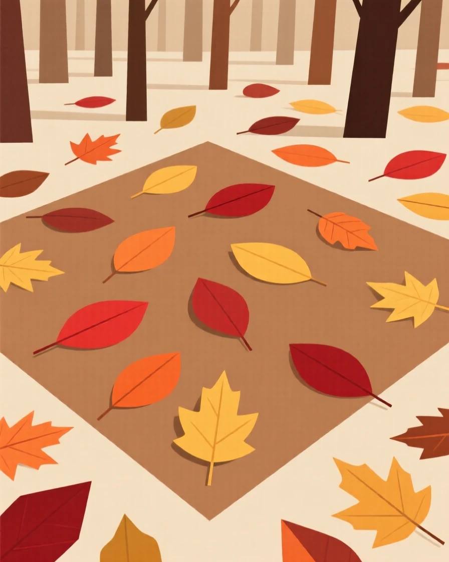 A forest floor covered in fresh autumn leaves