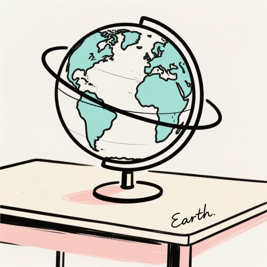 A globe spinning on a desk