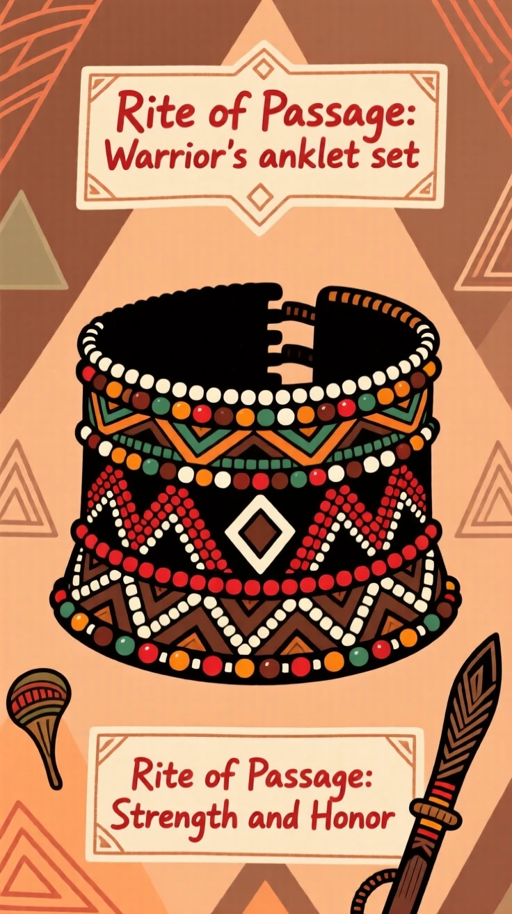 A beaded warrior's anklet set used during a rite-of-passage ritual.