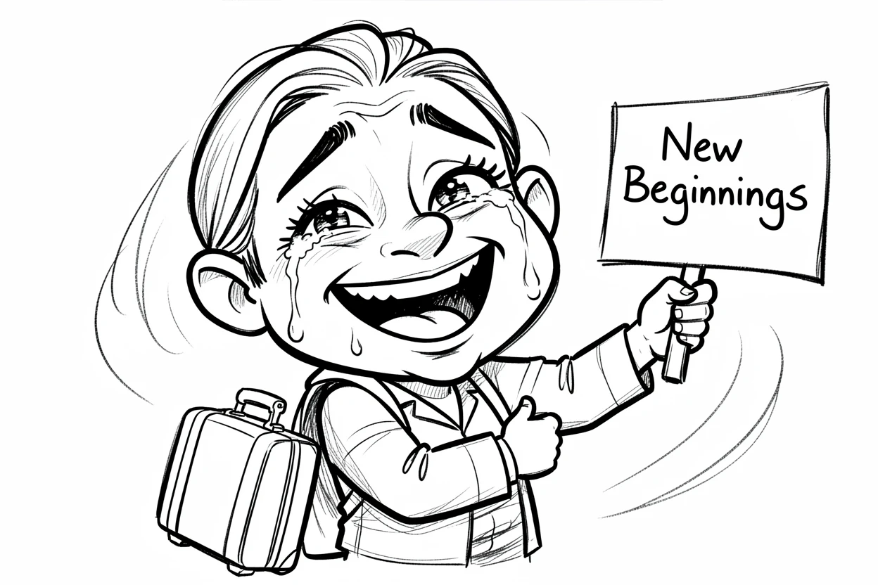 [Inspirational & Emotional Scenes] Touching, uplifting scene of a grateful new immigrant celebrating a milestone with tearful joy, evoking deep emotion
