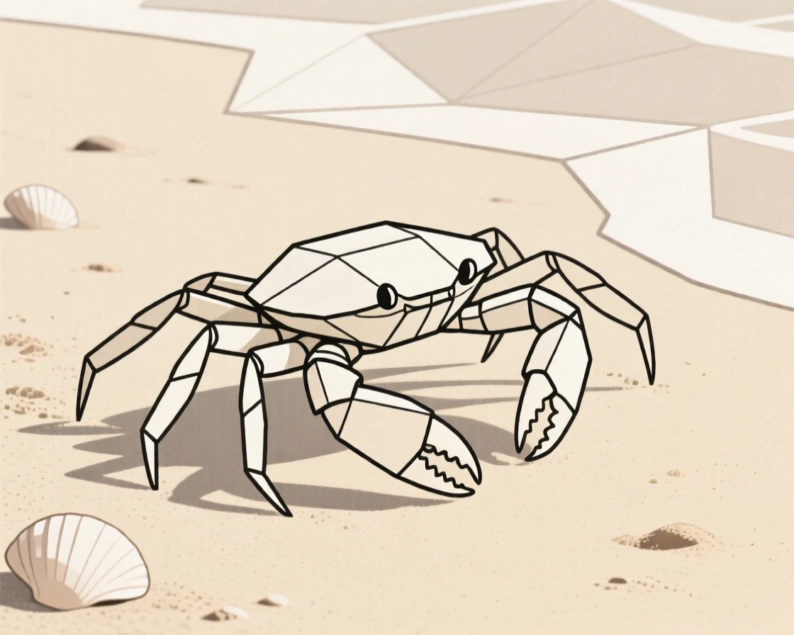 A crab scuttling across a sandy beach