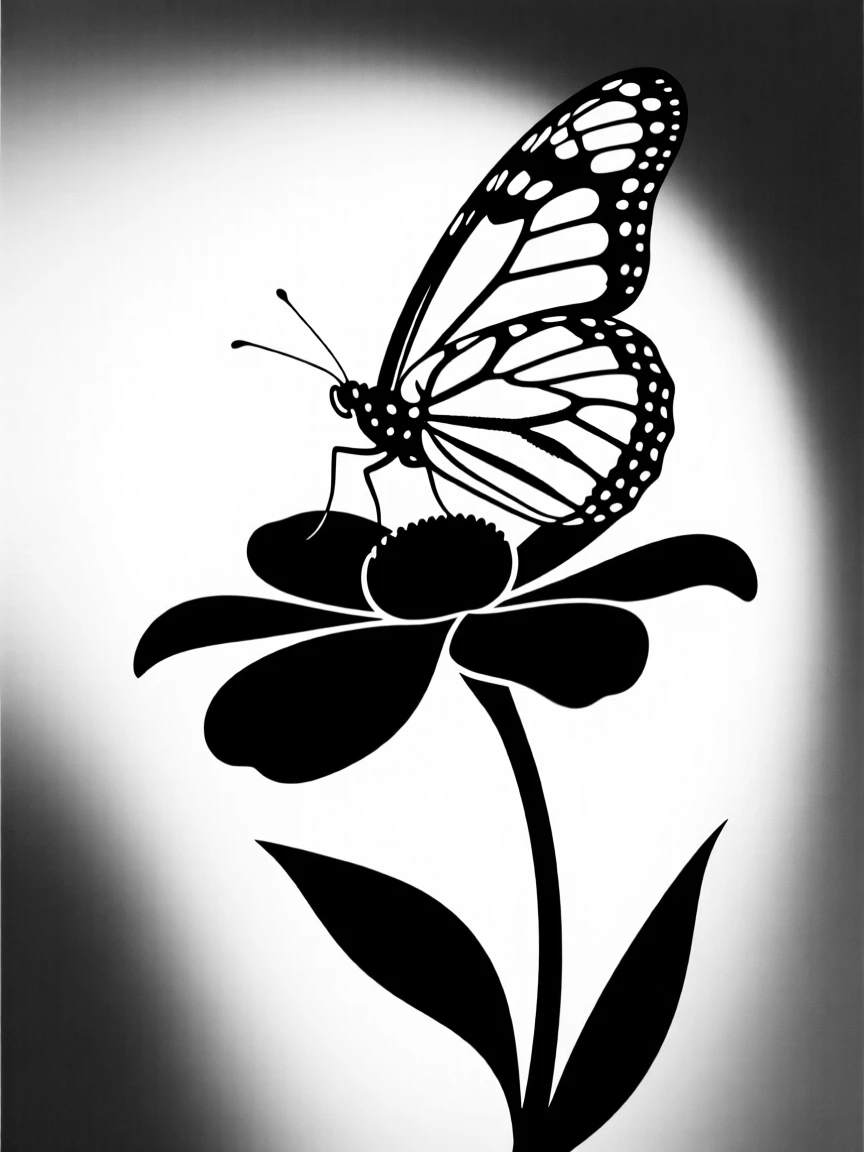 A monarch butterfly on a flower at first light of morning.