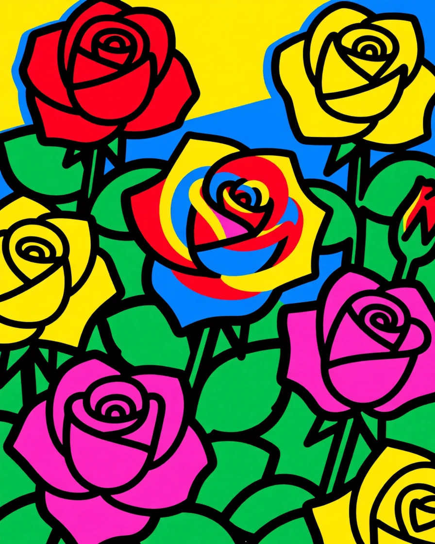 Rose garden in full bloom
