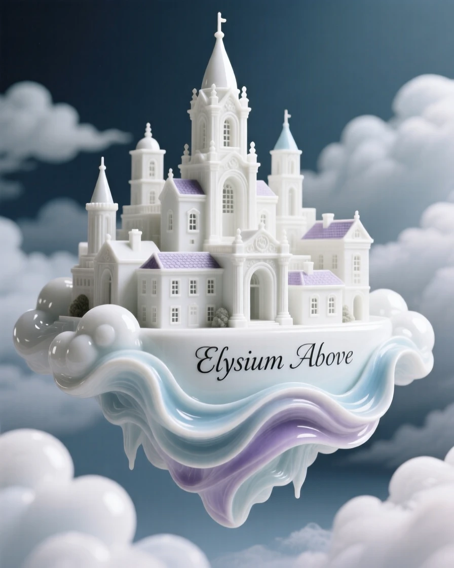 A dreamlike scene of a city floating among the clouds, blending quiet realism with pure wonder.