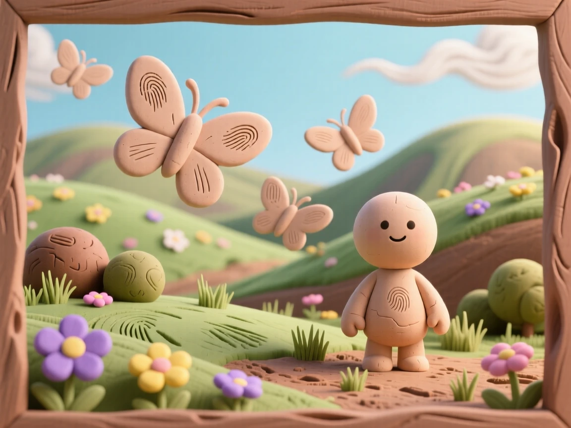 A springtime butterfly migration passing over a blooming valley