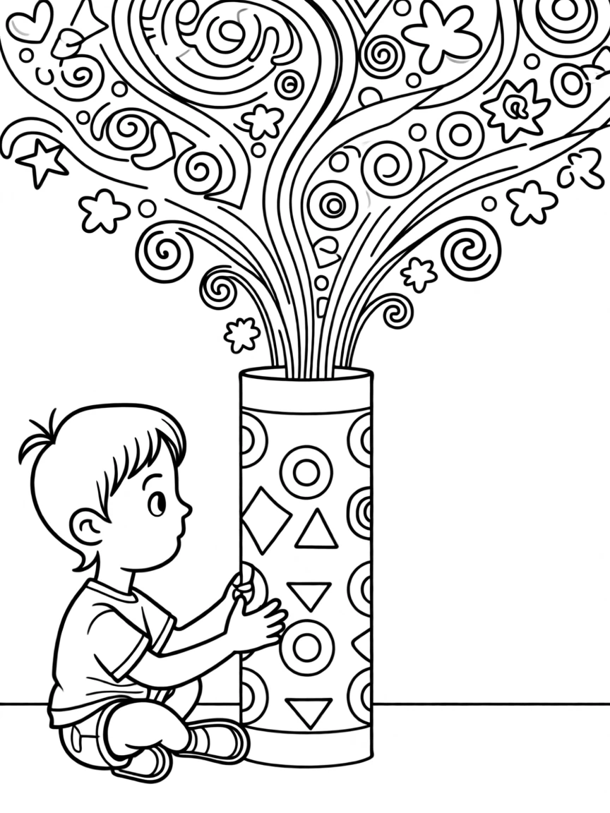A kaleidoscope showing colorful patterns to a curious child