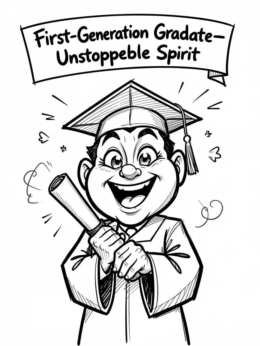[Inspirational & Emotional Scenes] Touching, uplifting scene of a triumphant first-generation graduate overcoming a difficult obstacle with a smile, evoking deep emotion