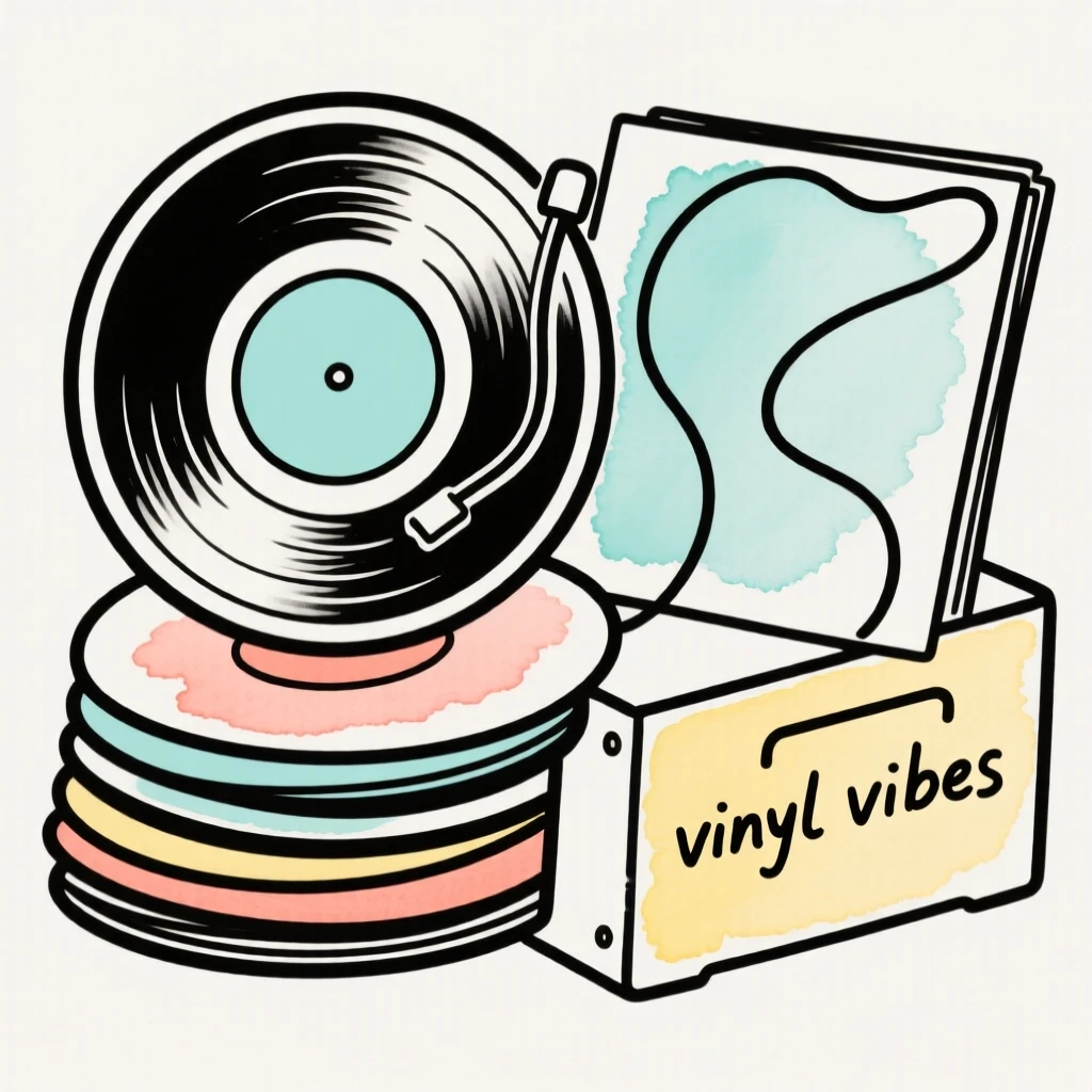 A vinyl record collection