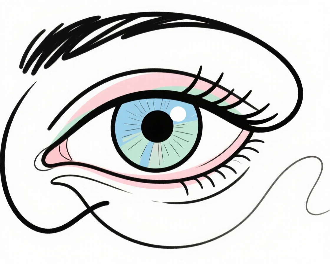 An illustration of the human eye showing its internal structure.