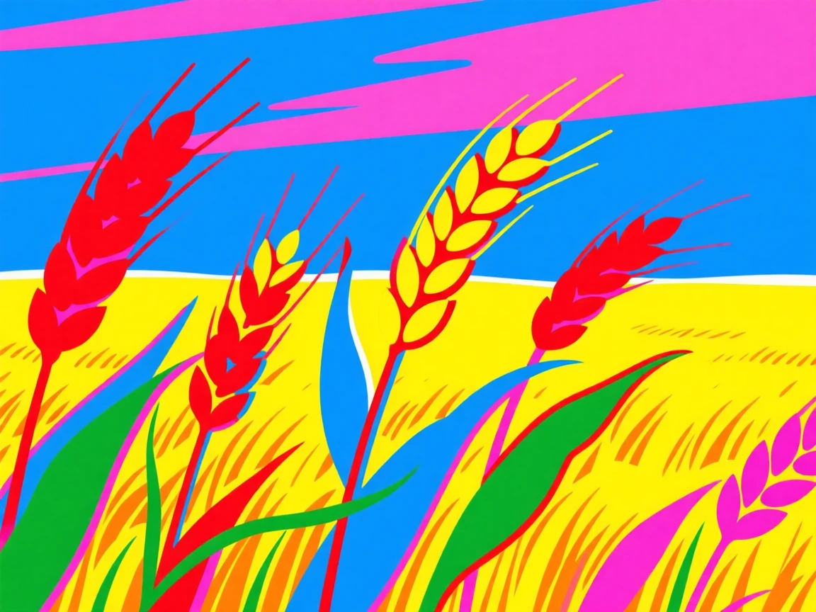 Wheat field rippling in the summer wind