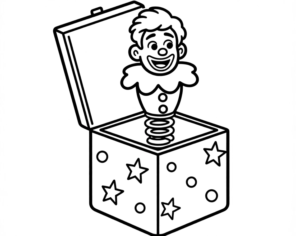A jack-in-the-box popping open with a surprised smile