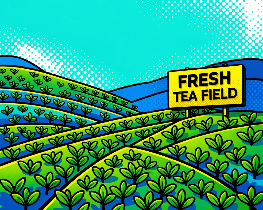 A tea plantation spreading across rolling hills