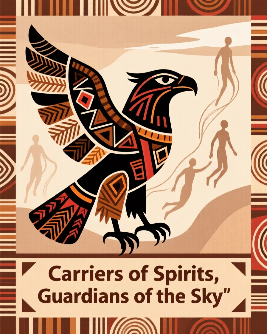 A mythical eagle that carries the souls of the departed to the sky.