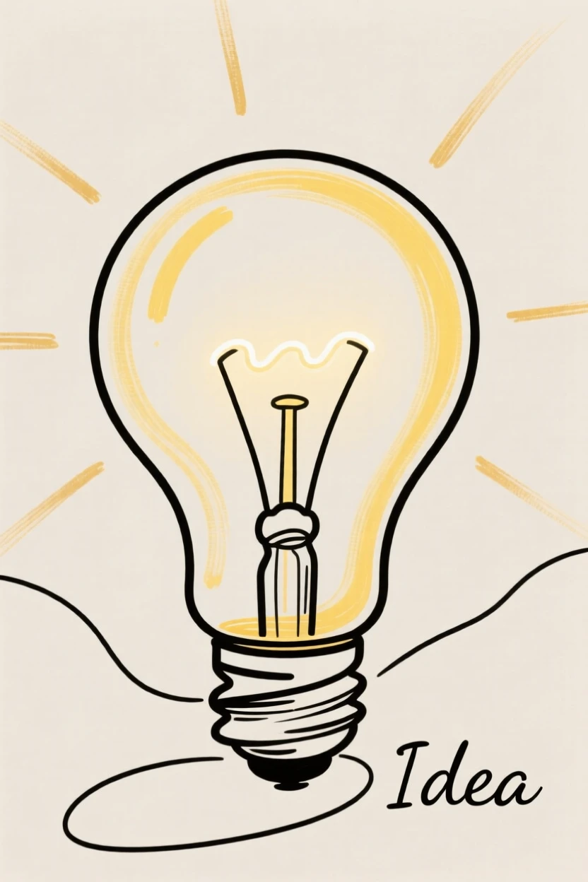 A lightbulb moment illustrated as an idea