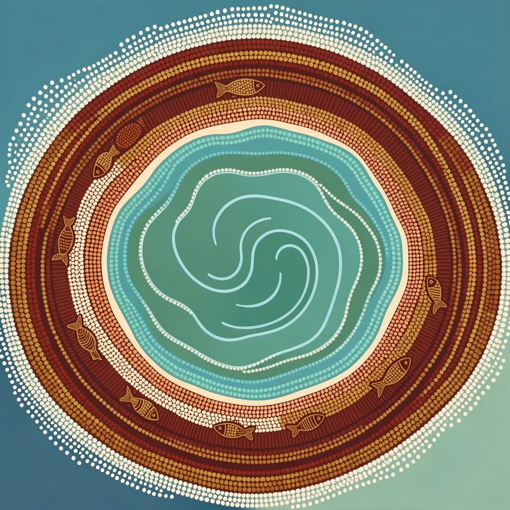 A coral atoll stretching to the horizon