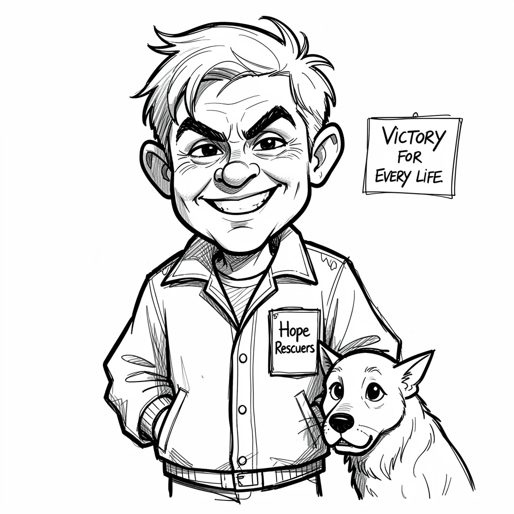 [Inspirational & Emotional Scenes] Touching, uplifting scene of a resilient rescued animal caretaker standing proud after a hard-won victory, evoking deep emotion