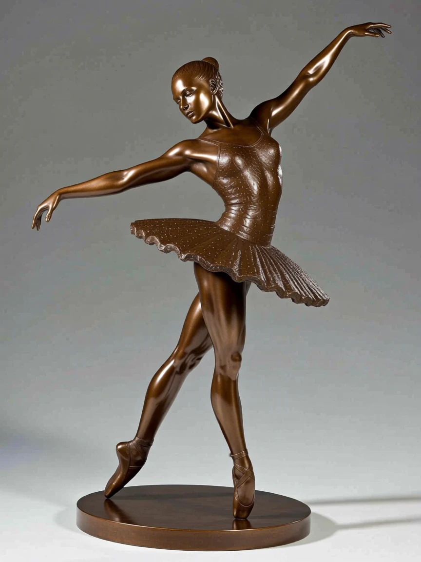 A young ballerina, with powerful, expressive body language, forming a strong central focal point