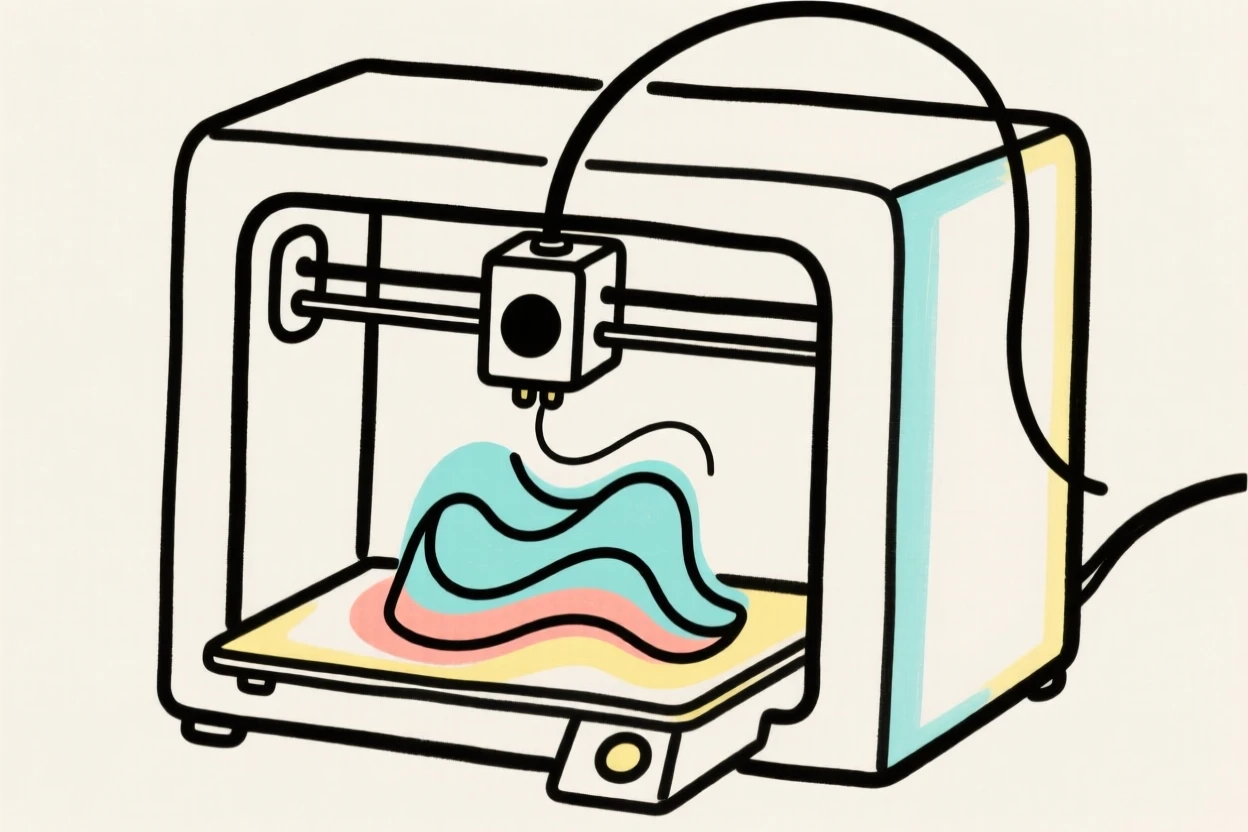 A 3D printer creating an object