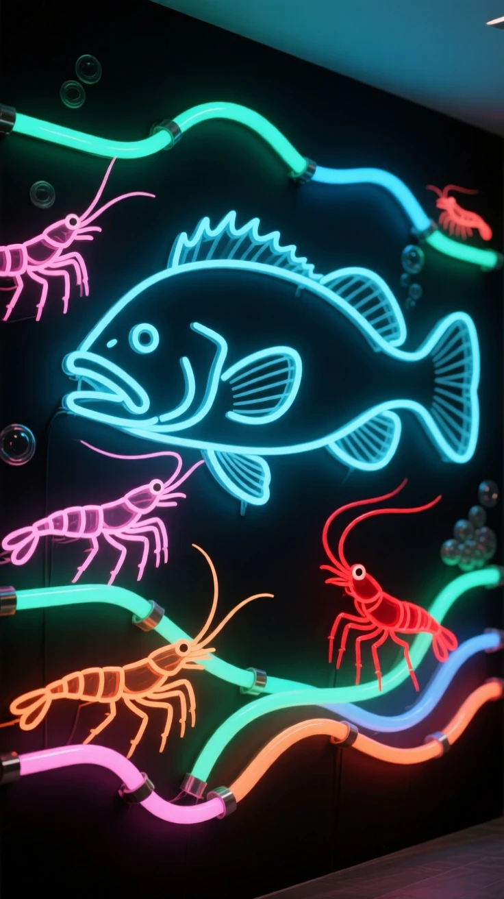 A group of cleaner shrimp tending to a resting grouper.