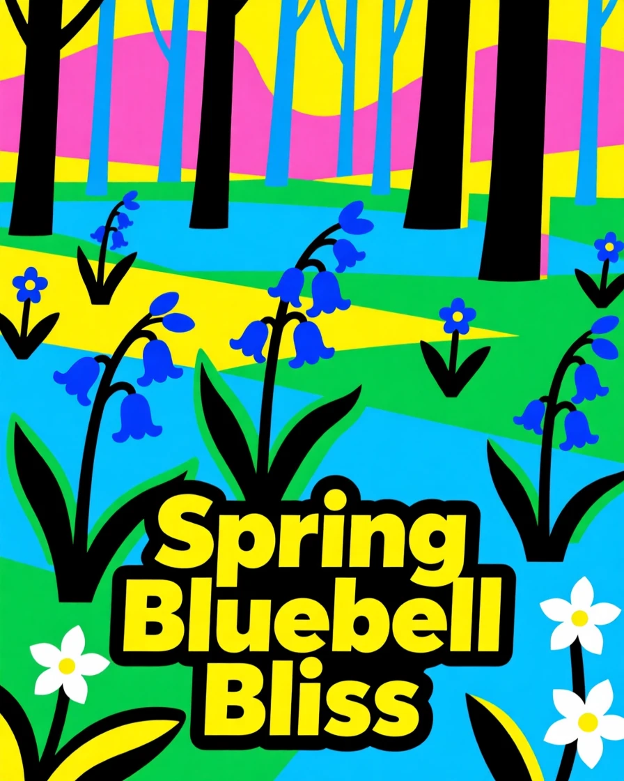 Bluebell forest carpeted in spring