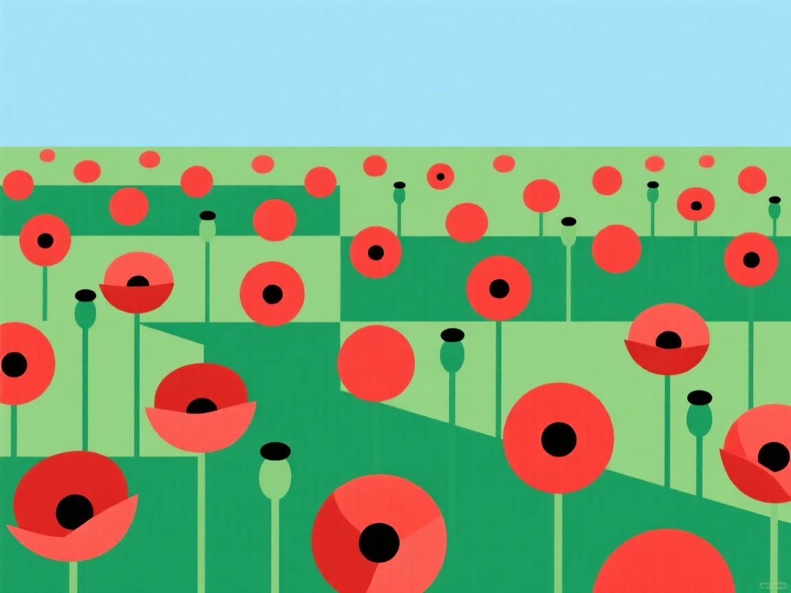A meadow filled with blooming poppies in spring