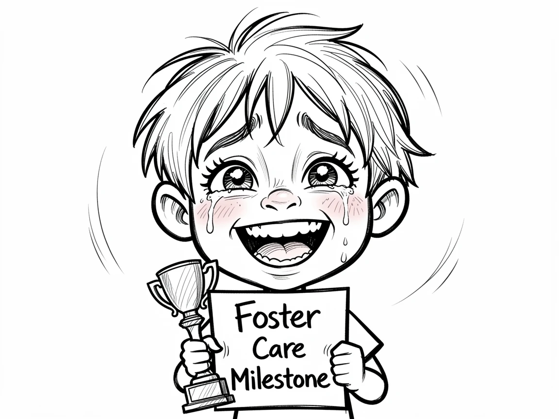 [Inspirational & Emotional Scenes] Touching, uplifting scene of a determined foster child celebrating a milestone with tearful joy, evoking deep emotion