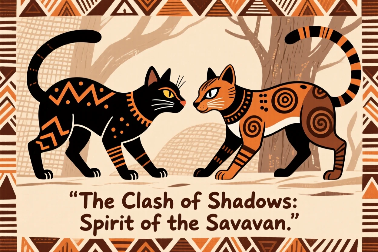 A civet cat facing off with a rival.