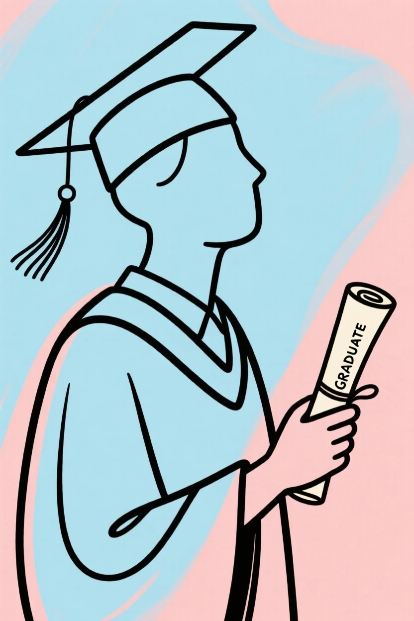 A student graduating with a diploma