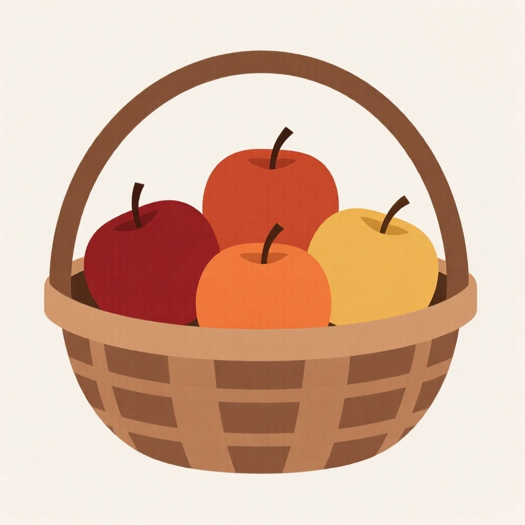 A basket of freshly picked autumn apples