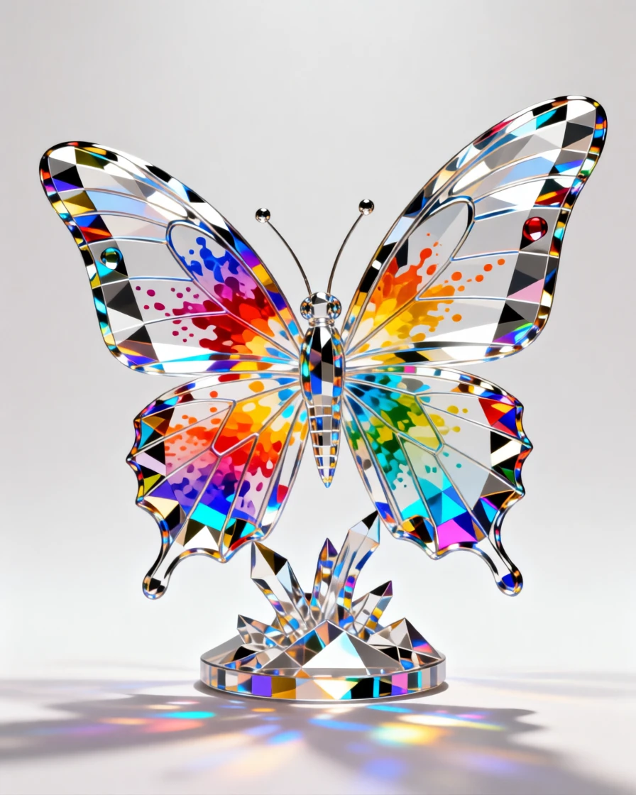 An abstract explosion of vivid pigment forming the delicate wings of a butterfly.