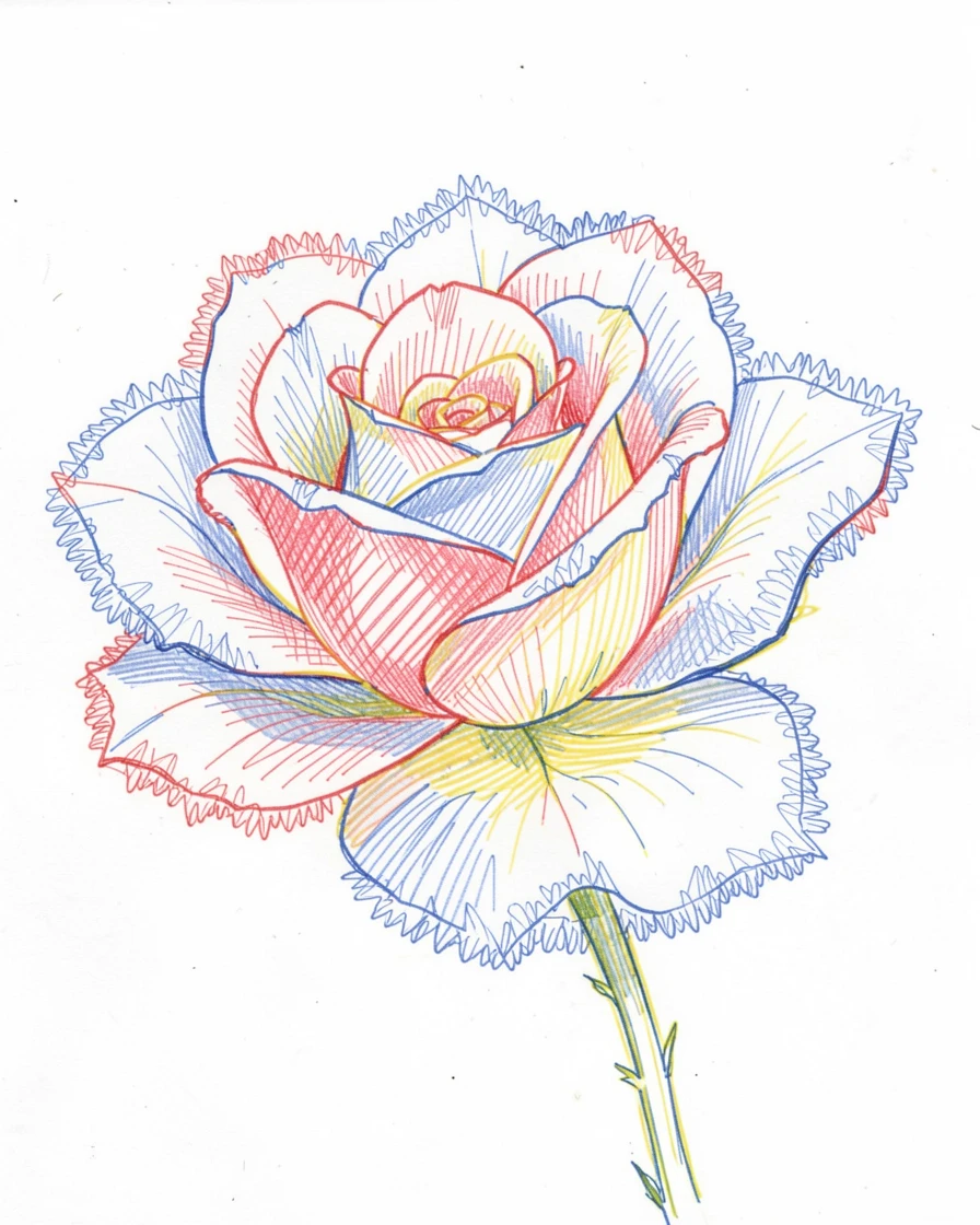 A close-up of frost delicately outlining the petals of a winter rose