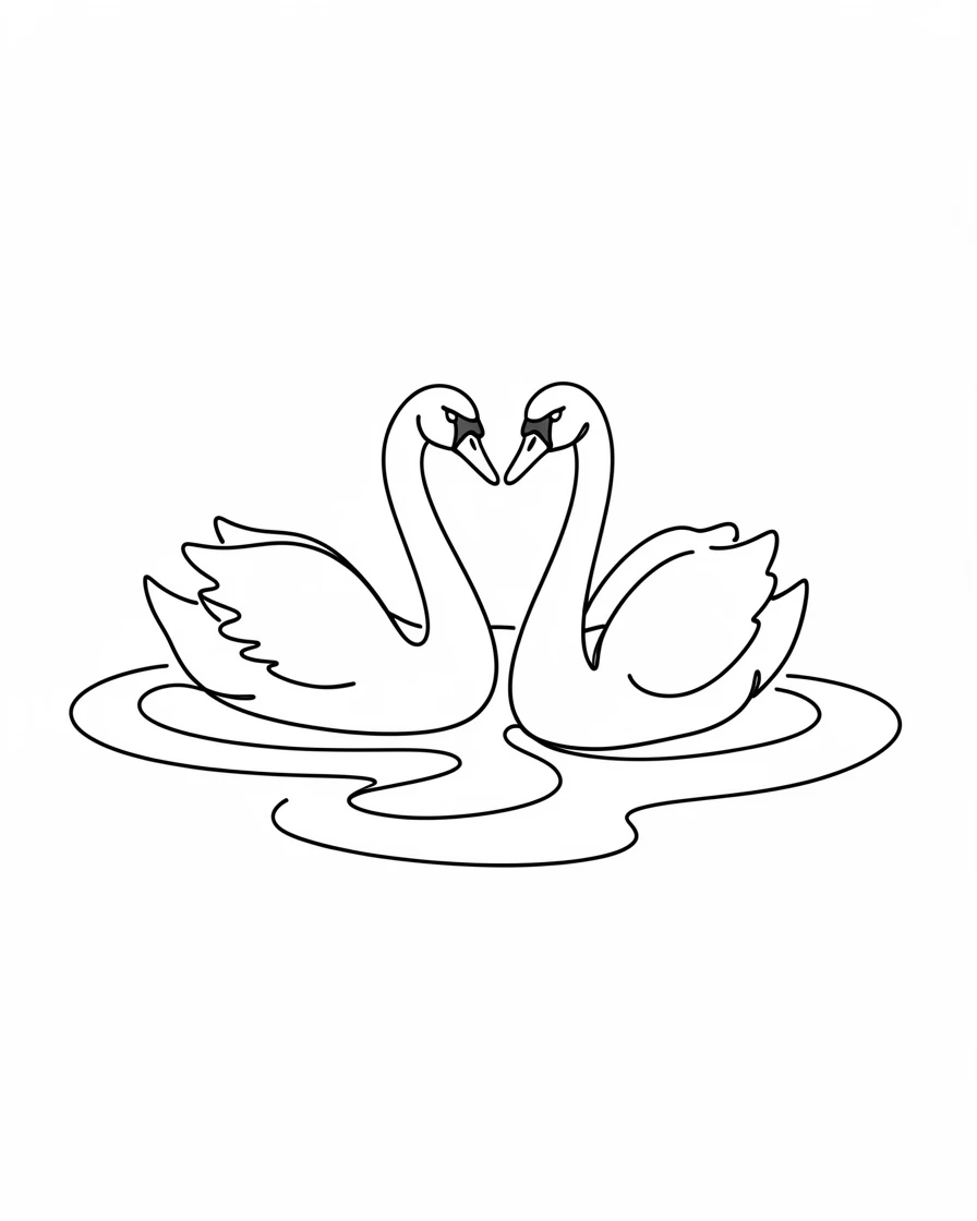 A pair of swans gliding gracefully across a calm lake