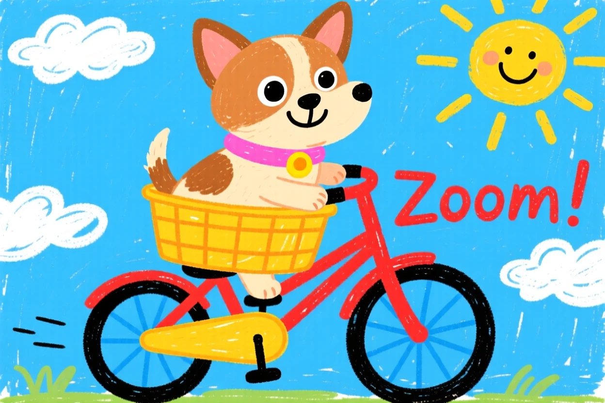 A tiny chihuahua riding along in a bicycle basket.