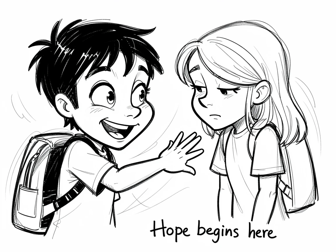 [Inspirational & Emotional Scenes] Touching, uplifting scene of a hopeful young student helping someone else in their moment of need, evoking deep emotion