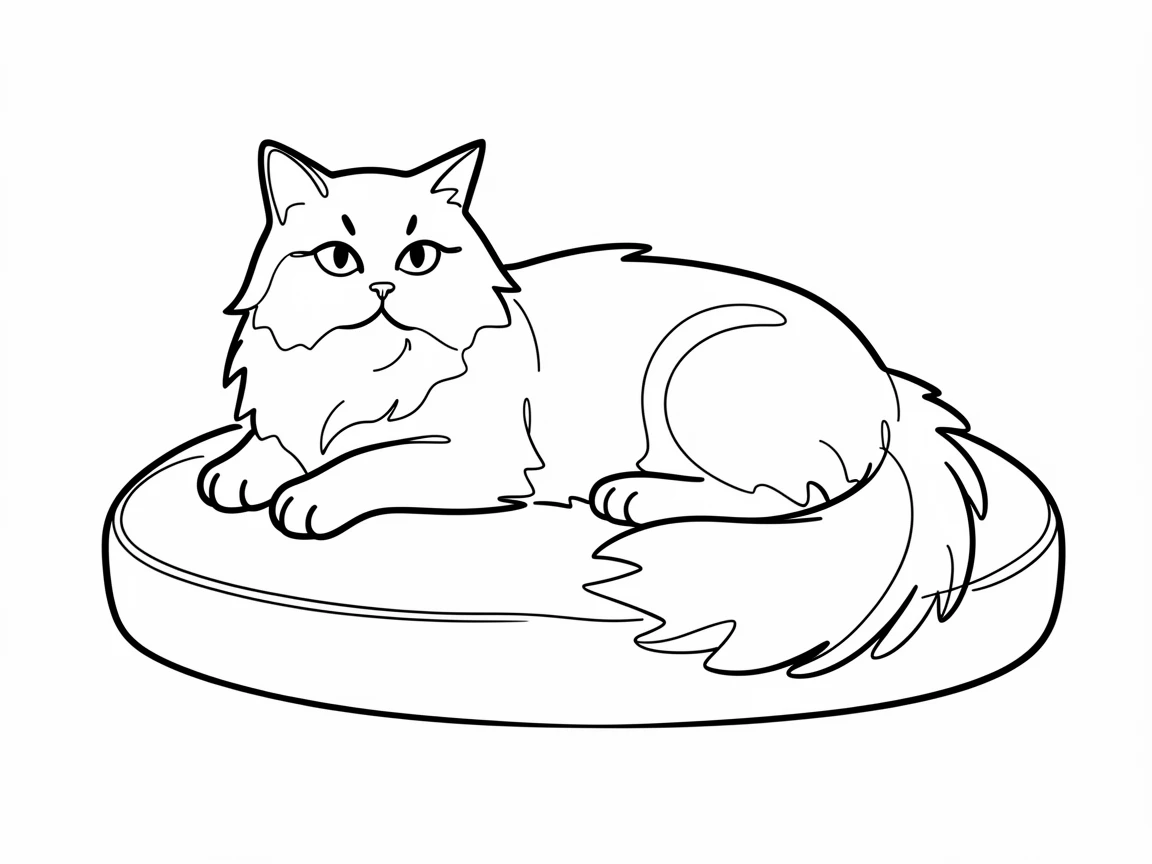 A Persian cat lounging elegantly on a velvet cushion