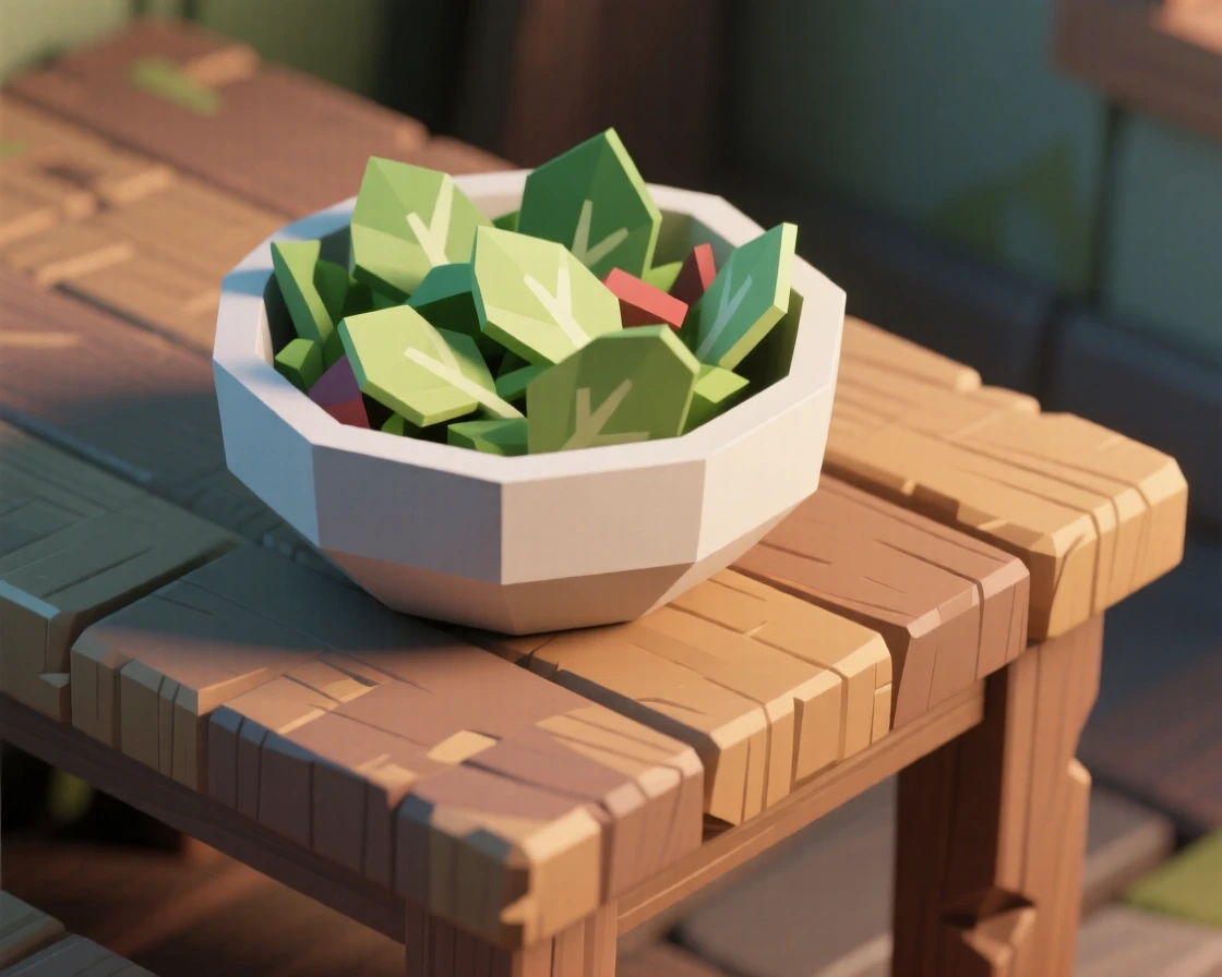 A bowl of vibrant fresh salad greens, on a rustic wooden table. soft natural light highlights rich textures and colors. A cozy, relaxed feeling fills the scene.