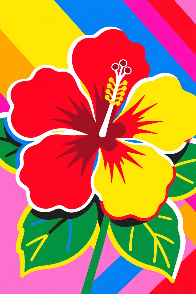 Tropical hibiscus flower in vivid red
