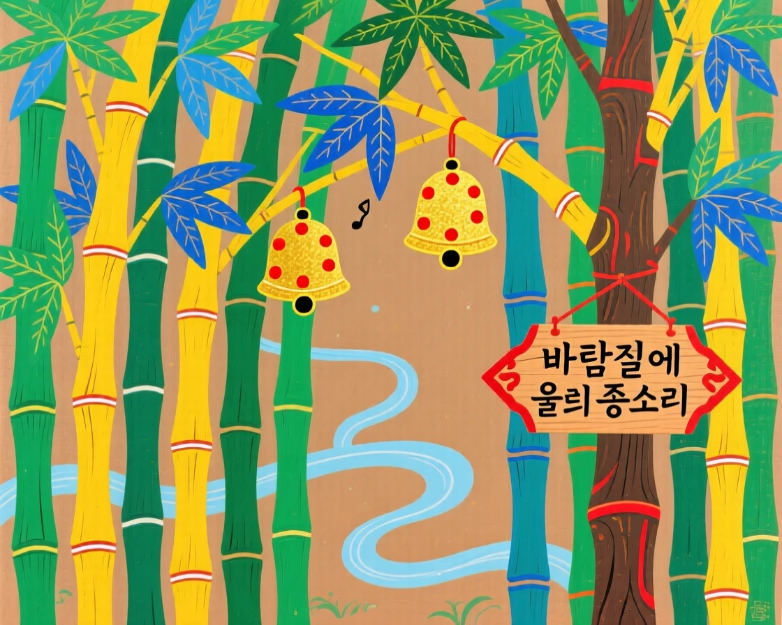 A magical bamboo grove where the wind carries the sound of distant bells.