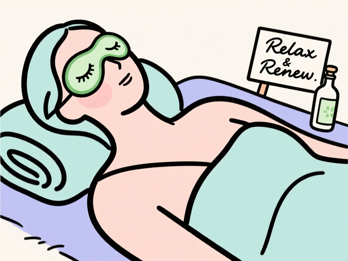 A spa day with cucumber eye masks