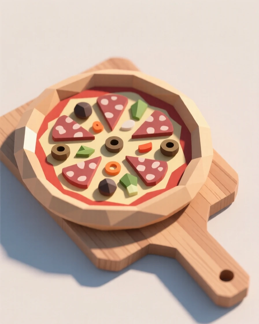 A wood-fired pizza fresh from the oven, in soft morning light. the composition is framed from a pleasing overhead angle. The setting feels indulgent and delicious.