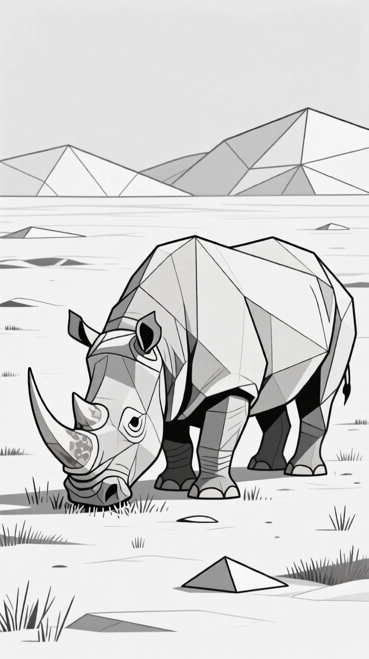 A woolly rhinoceros grazing on an ice age tundra