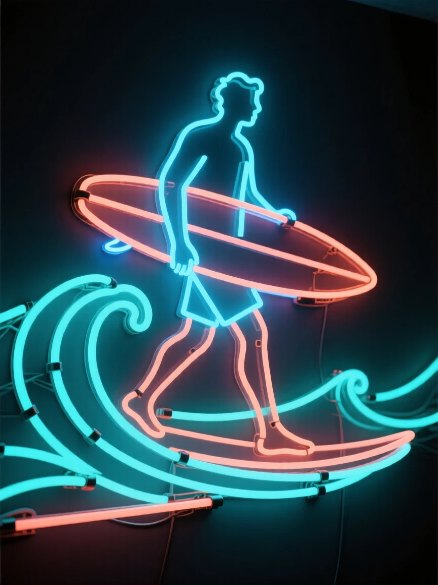 A surfer walking toward the waves with a board under one arm.