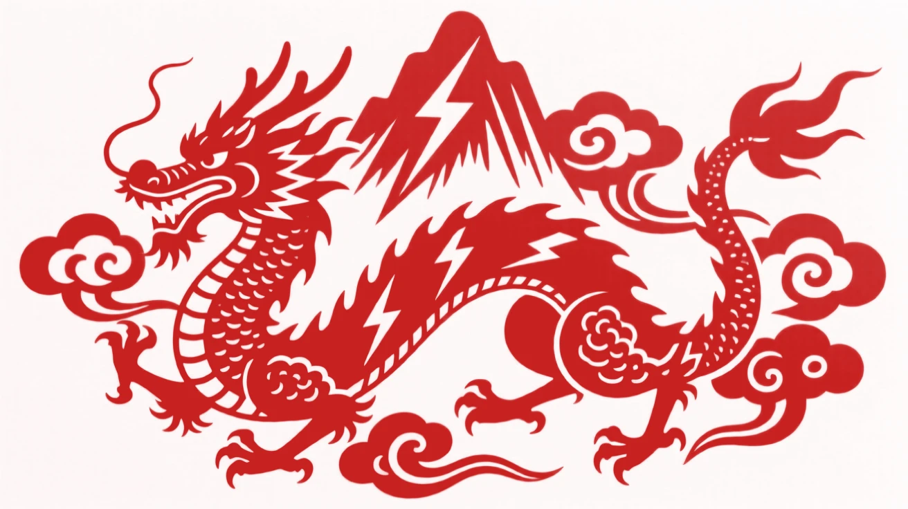 A mountain of clouds shaped like a crouching dragon, lightning flickering along its spine