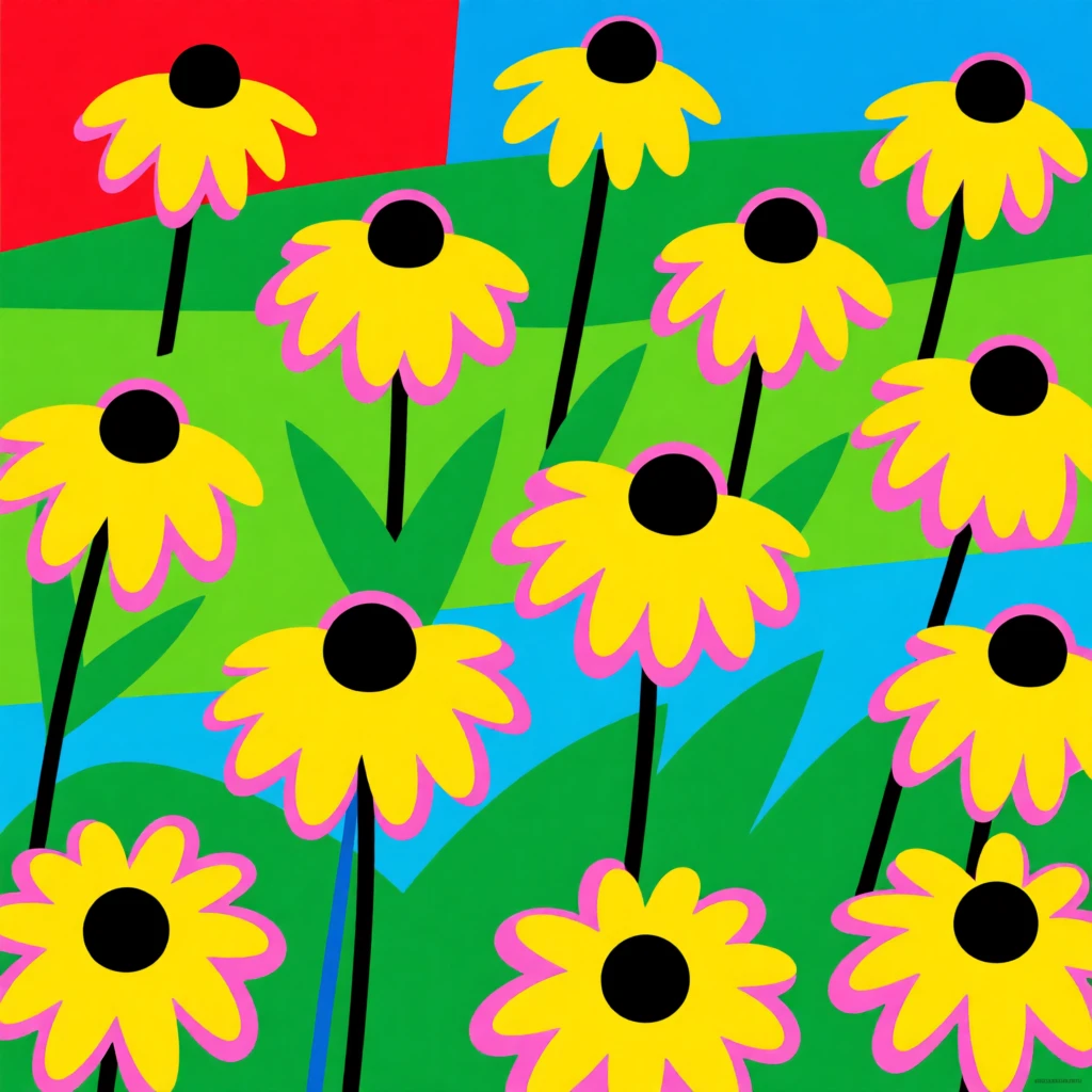Meadow of black-eyed susans in summer